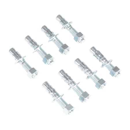 Vestil Sleeve Anchor, 3/4" Dia., 4" L, Steel Zinc Plated, 8 PK AS-344-8PK